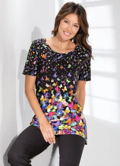 Discount BADER Longshirt mit farbbrillantem Inkjet-Druck MULTICOLOR