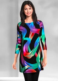 Hot BADER Longshirt mit flachem Halsausschnitt MULTICOLOR