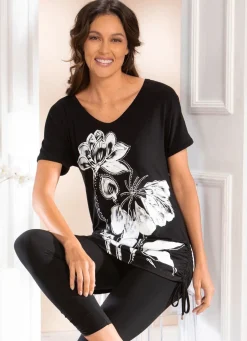 Clearance BADER Longshirt mit Kontrastdruck SCHWARZ