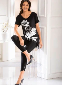 Clearance BADER Longshirt mit Kontrastdruck SCHWARZ