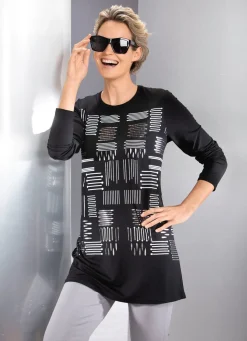 Clearance BADER Longshirt mit kontrastfarbenem Druck SCHWARZ