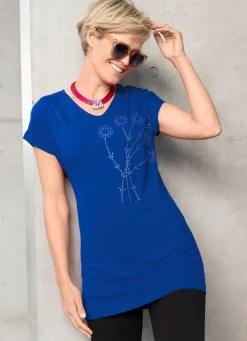 BADER Longshirt mit Strasszier ROYALBLAU
