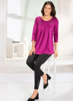 Clearance BADER Longshirt mit Zierplättchen in 3 Farben FUCHSIA