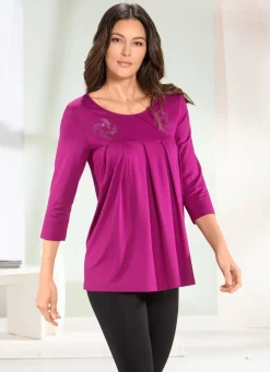 Clearance BADER Longshirt mit Zierplättchen in 3 Farben FUCHSIA