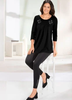 Clearance BADER Longshirt mit Zierplättchen in 3 Farben SCHWARZ