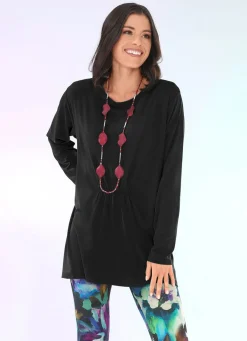 Sale BADER Longshirt mit Raffung in 3 Farben SCHWARZ