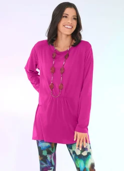 Best BADER Longshirt mit Raffung in 3 Farben FUCHSIA
