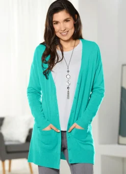 Discount BADER Long-Strickjacke in sehr weichem Feinstrick JADEGRÜN