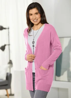 Online BADER Long-Strickjacke in sehr weichem Feinstrick ROSENHOLZ