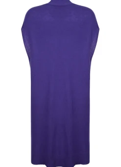 Hot BADER Long-Strickweste aus Kaschmir ROYALBLAU