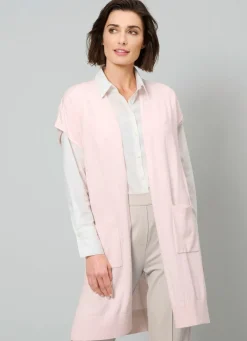 Best BADER Long-Strickweste mit Kaschmir ROSÉ