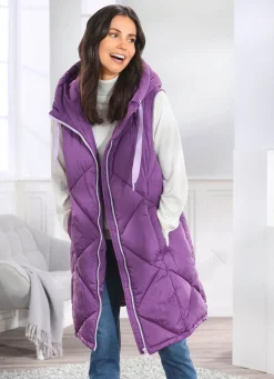 Sale BADER Longweste mit fester Kapuze AMETHYST