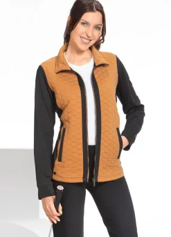 Outlet Linea Primero „LPO“-Fleecejacke HONIG-SCHWARZ