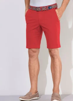 Clearance REDPOINT Lässige ""-Bermudas mit Stoffgürtel in 3 Farben ROT
