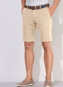 New REDPOINT Lässige ""-Bermudas mit Stoffgürtel in 3 Farben HELLBEIGE