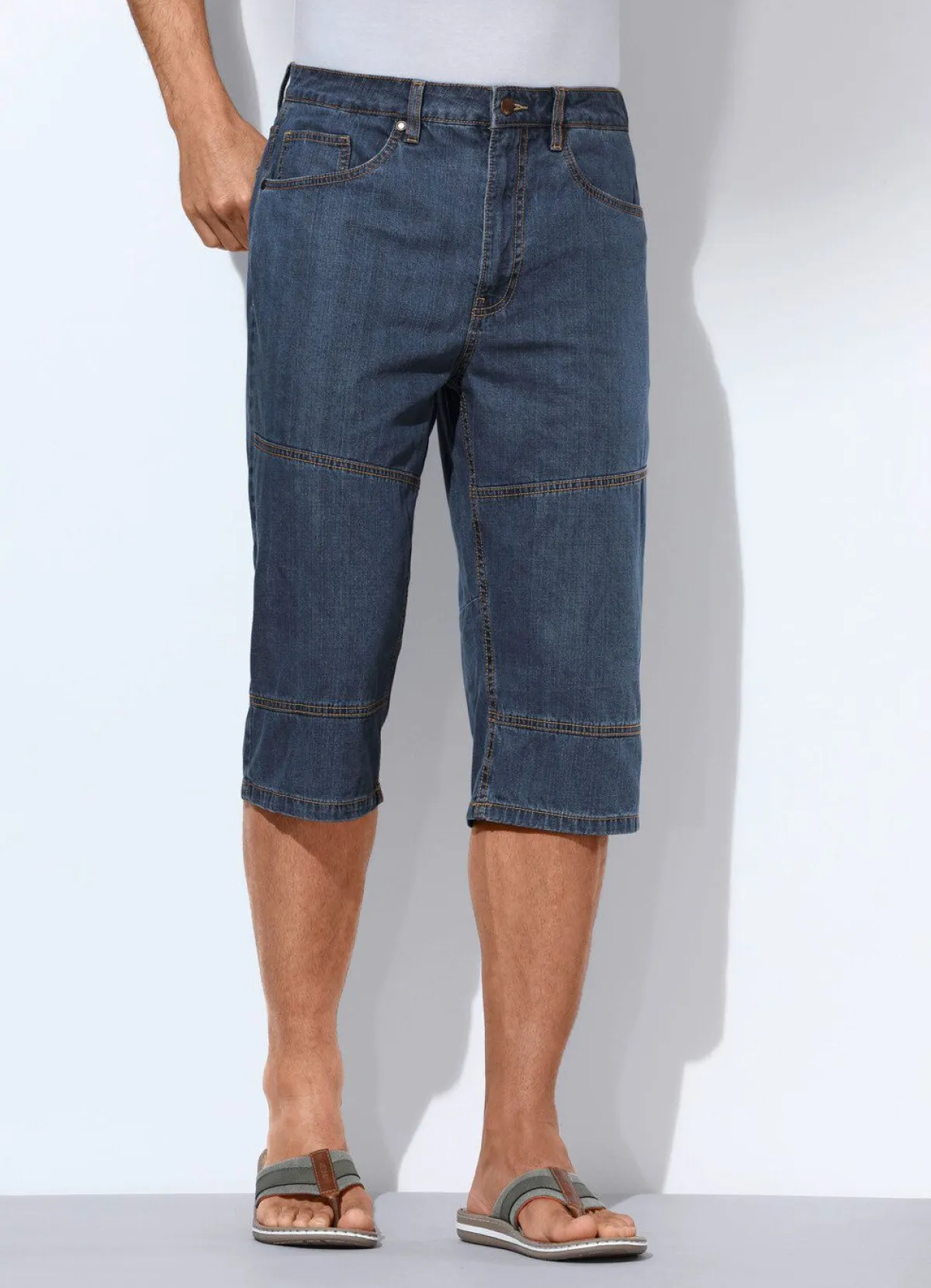 Discount BADER Luftige Long-Bermudas in 2 Farben DUNKELJEANS