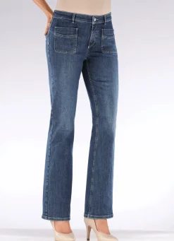 Discount ASCARI Magic-Jeans mit ausgestellter Beinweite DUNKELBLAU