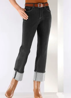 Outlet ASCARI Magic-Jeans mit krempelbaren Aufschlägen SCHWARZ