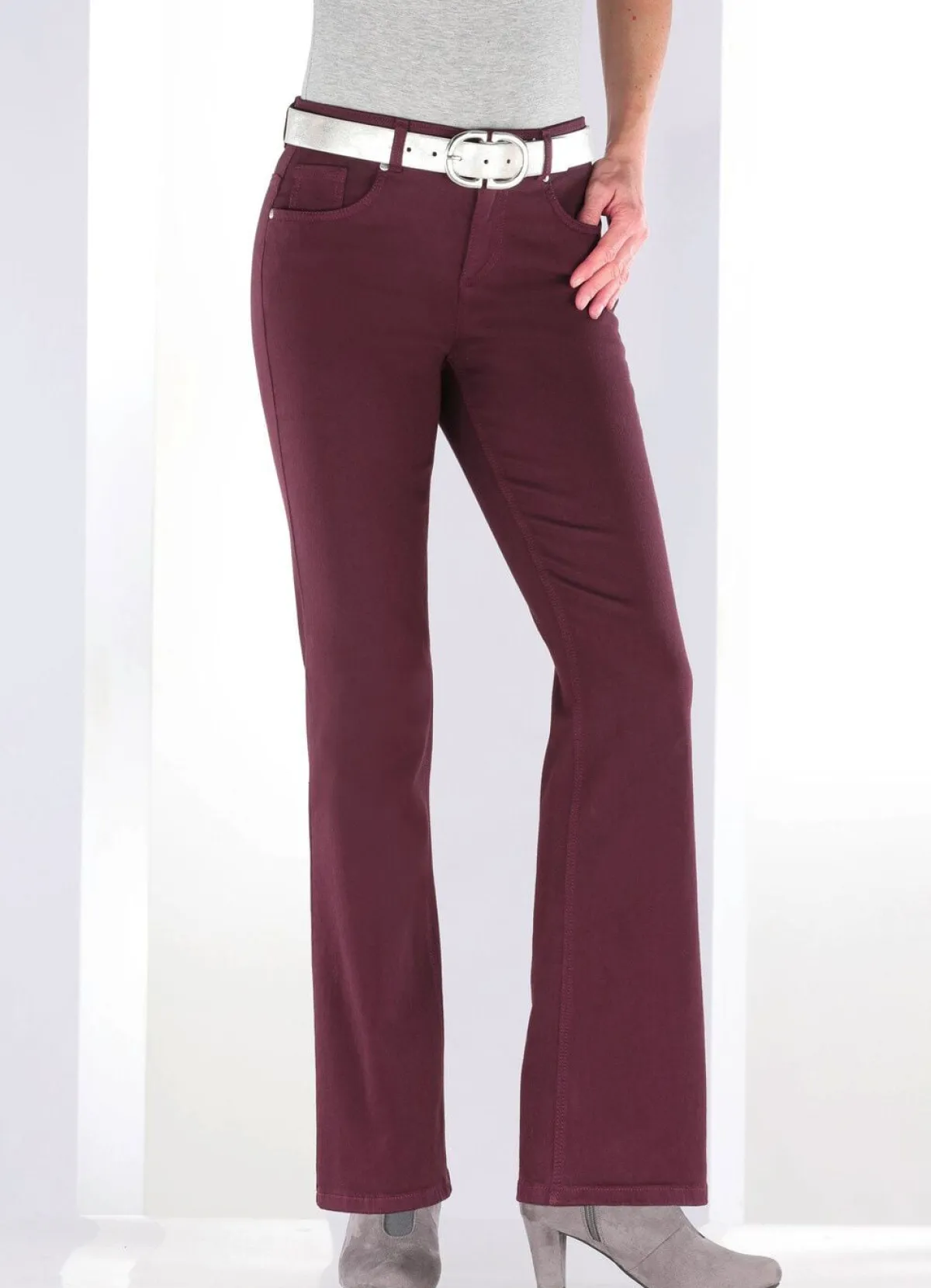 Best ASCARI Magic-Jeans mit modisch weiterem Beinverlauf BORDEAUX