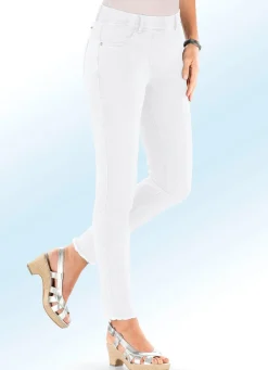Outlet ASCARI Magic-Jeans mit angesagtem Fransensaum WEISS
