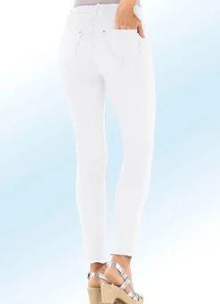 Outlet ASCARI Magic-Jeans mit angesagtem Fransensaum WEISS