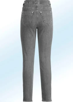 New ASCARI Magic-Jeans mit angesagtem Fransensaum GRAU