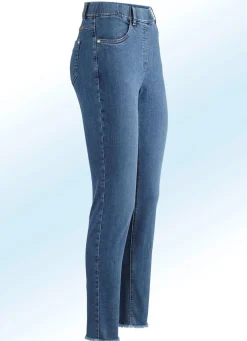 Clearance ASCARI Magic-Jeans mit angesagtem Fransensaum JEANSBLAU