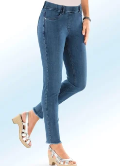 Clearance ASCARI Magic-Jeans mit angesagtem Fransensaum JEANSBLAU