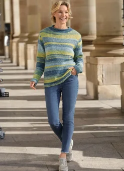 Clearance ASCARI Magic-Jeans mit angesagtem Fransensaum JEANSBLAU