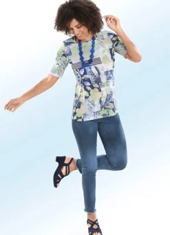 Clearance ASCARI Magic-Jeans mit angesagtem Fransensaum JEANSBLAU