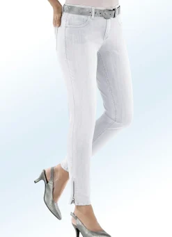 Online ASCARI Magic-Jeans mit modischen Reißverschlüssen an den Beinabschlüssen WEISS