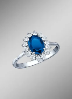 Clearance BADER Majestätischer Damenring mit Diamanten und echt Safir