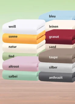 BADER Mako-Feinjersey-Spannbetttücher und Kissenbezüge aus 100% Baumwolle WEISS