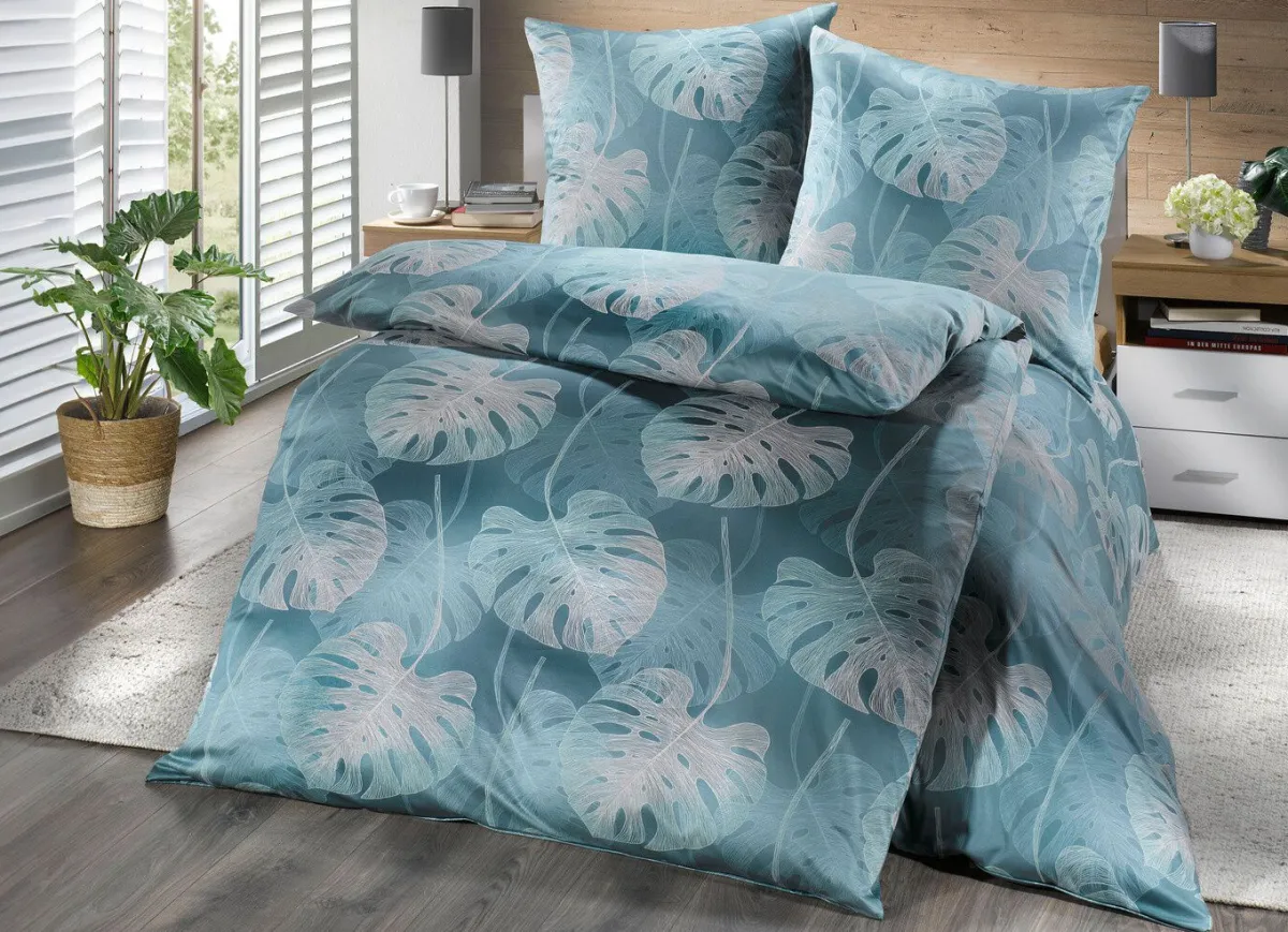 Online ESTELLA Mako-Satin Bettwäsche-Garnitur von GRÜN