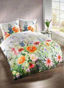 Clearance BIERBAUM Mako-Satin Bettwäsche-Garnitur Made in Germany BUNT