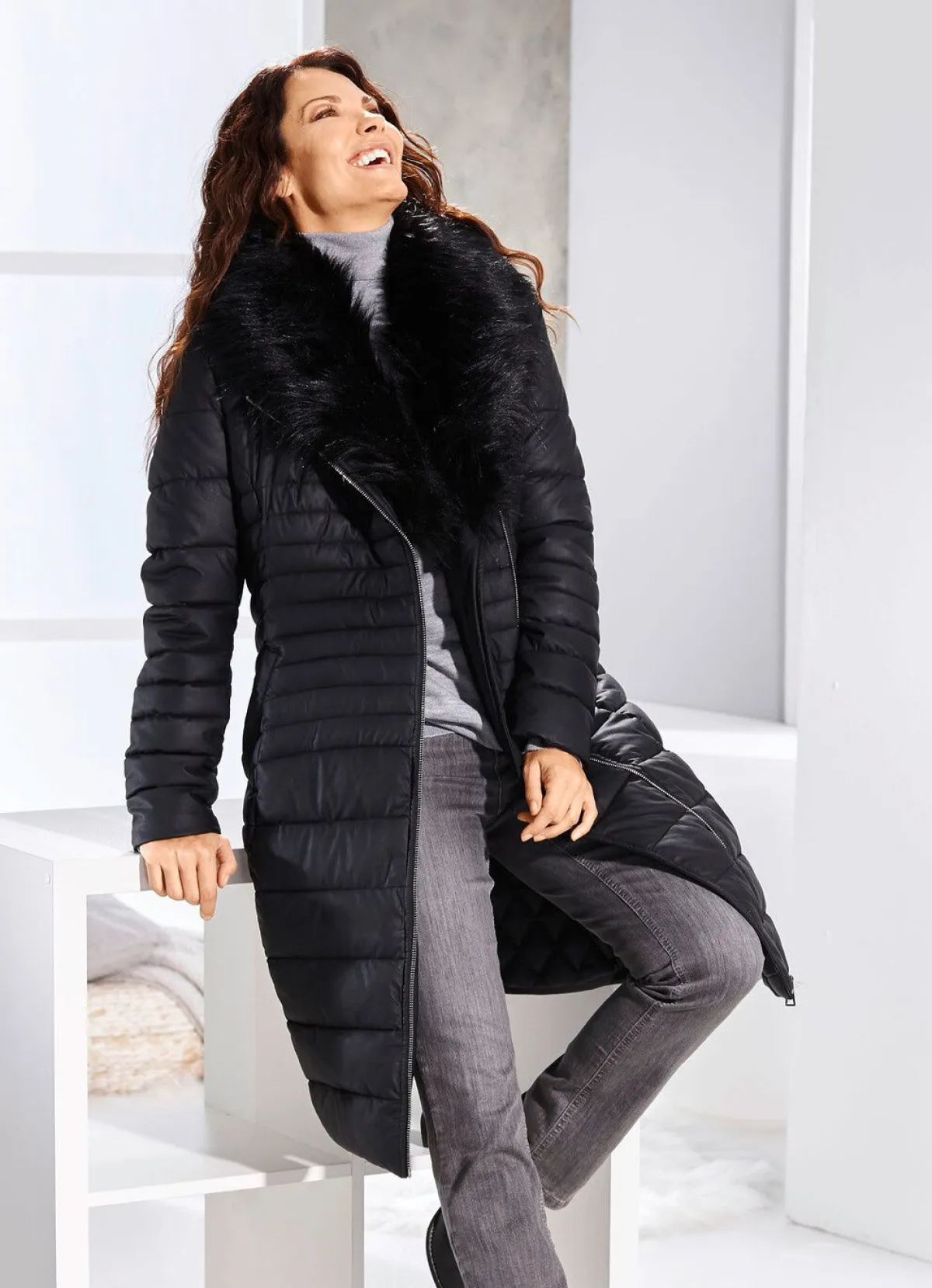 Sale BADER Mantel aus Nappaleder-Imitat SCHWARZ