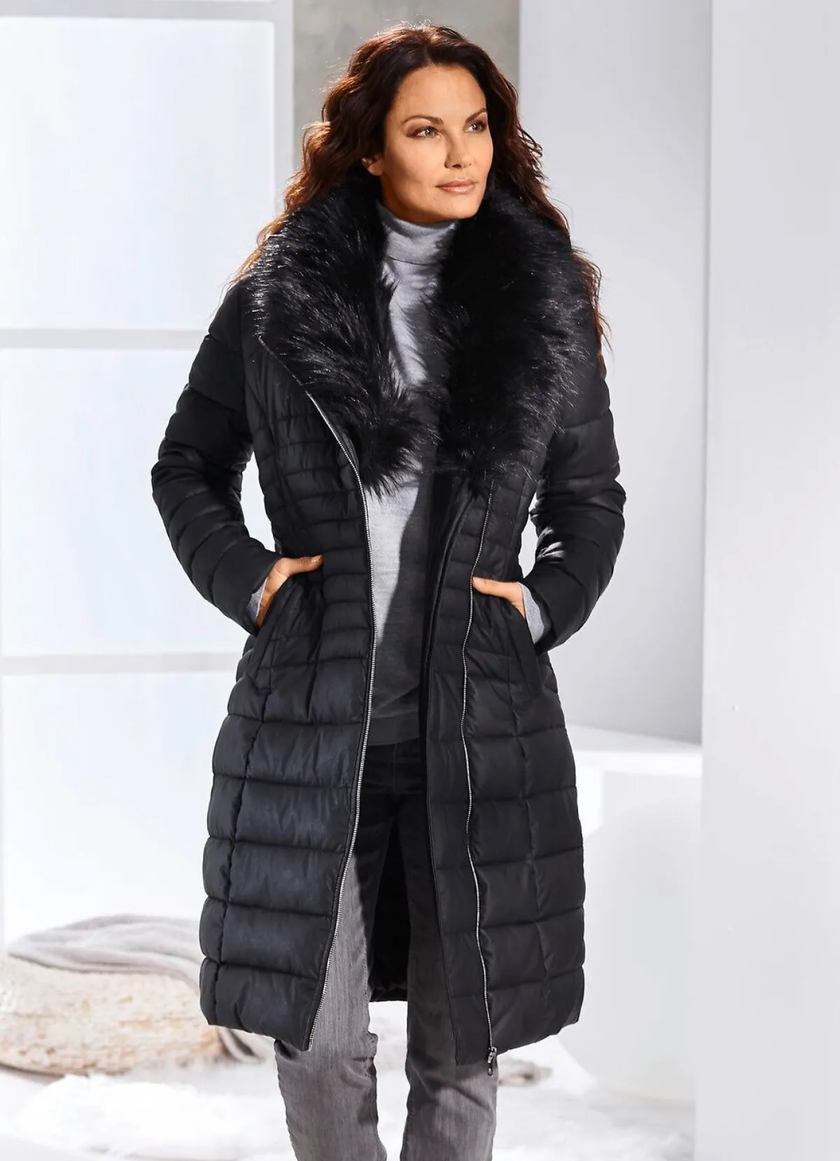 Sale BADER Mantel aus Nappaleder-Imitat SCHWARZ