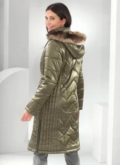 Outlet BADER Mantel mit figurfreundlicher Längssteppung KHAKI