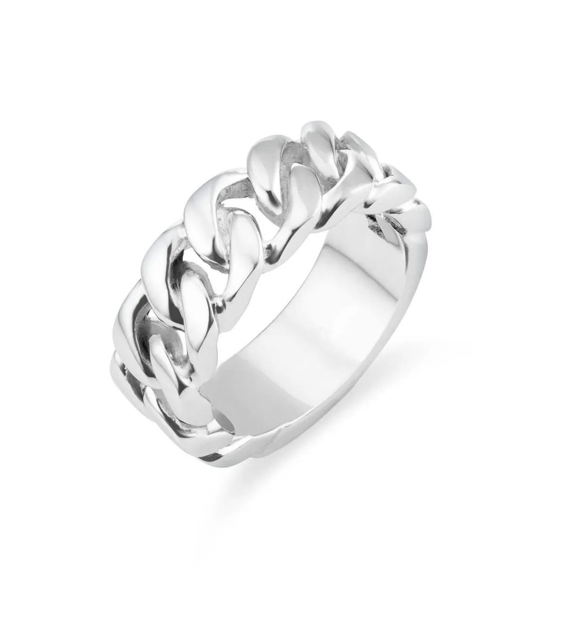 Online BADER Markanter Herrenring in Ketten-Design WEISS