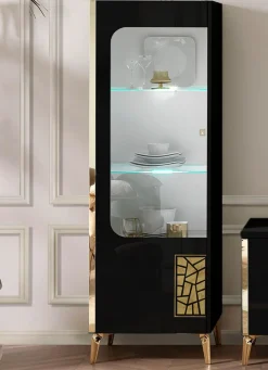 Discount BADER Möbelprogramm mit LED-Beleuchtung SCHWARZ-GOLD