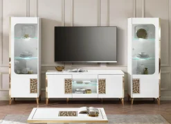 BADER Möbelprogramm mit LED-Beleuchtung WEISS-GOLD