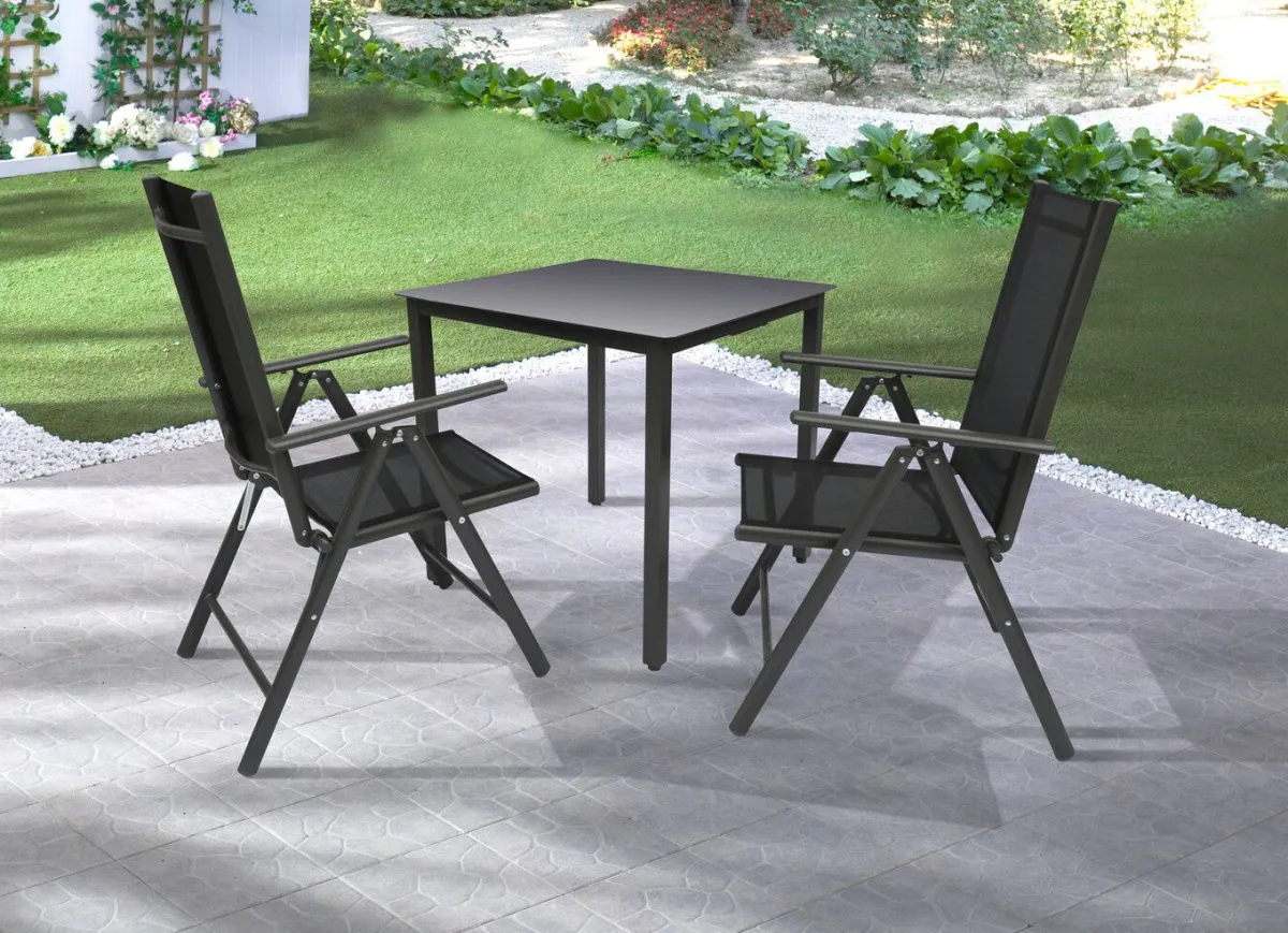 New BADER Möbelserie Miami aus wetterbeständigem Aluminium ANTHRAZIT