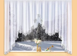 Outlet PLAUENER SPITZE M-Bogen-Store aus echter WEISS