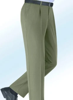 New KLAUS MODELLE MADE IN GERMANY Melierte Dehnbund-Unterbauch-Hose OLIV