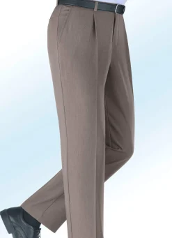Online KLAUS MODELLE MADE IN GERMANY Melierte Dehnbund-Unterbauch-Hose TAUPE