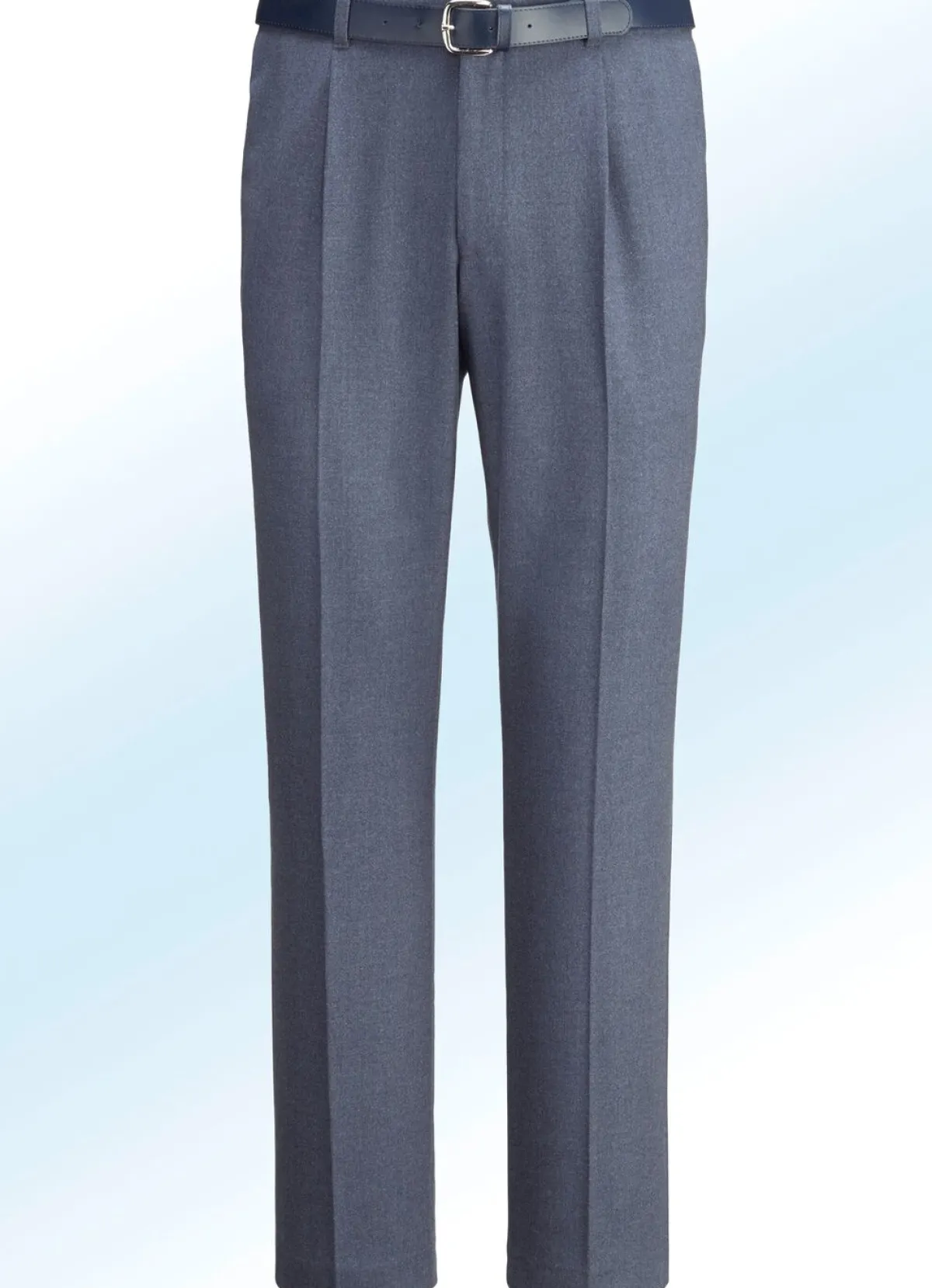 Hot KLAUS MODELLE MADE IN GERMANY Melierte Hose in 4 Farben mit Bundfalten RAUCHBLAU