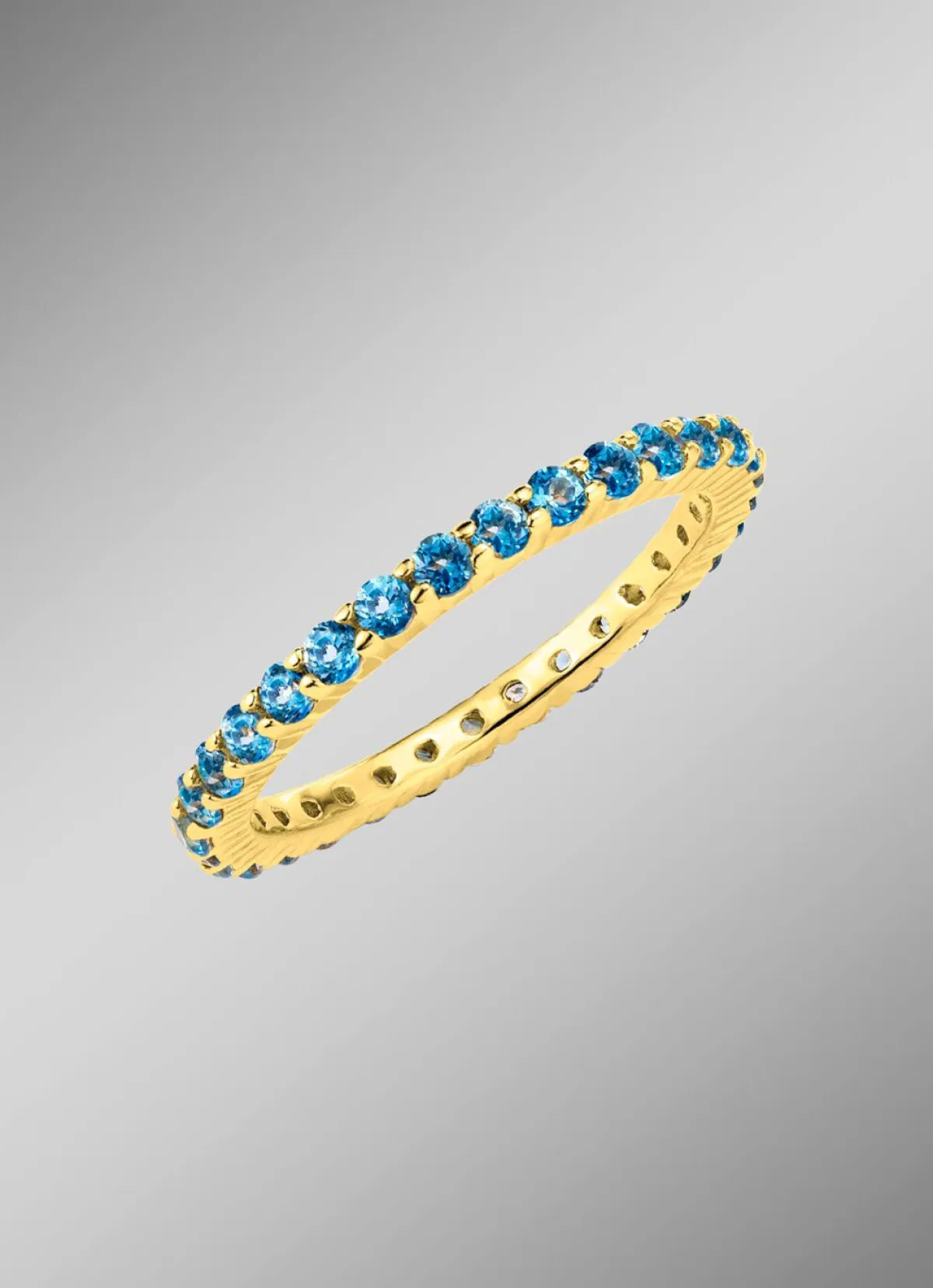 BADER Memoire-Ring aus hochwertigem Gold mit Blautopas