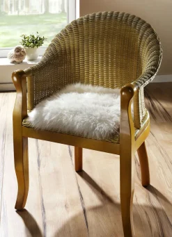 Discount BADER Merino-Lammfell-Sitzauflage in Tierform NATURWEISS