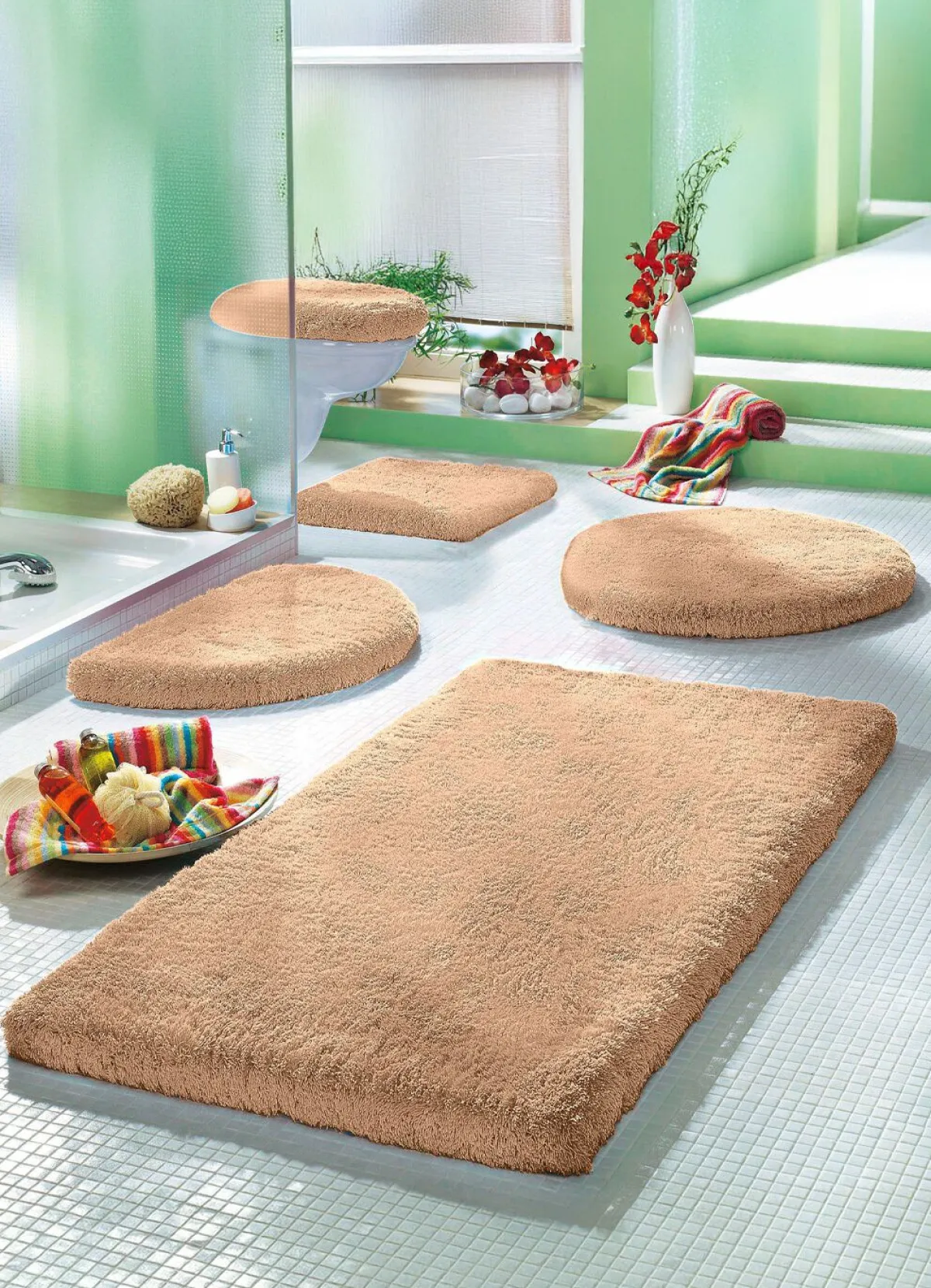 Hot BADER Mesana Badgarnitur mit rutschhemmender Rückseite BEIGE