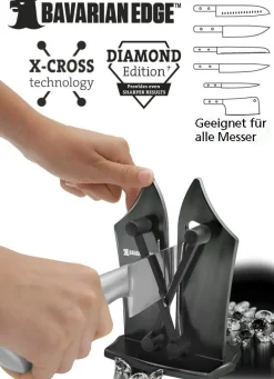 Best BADER Messerschärfer mit X-Cross Technologie SCHWARZ